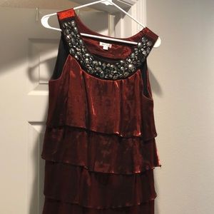 beautiful tank with jeweled scoop neck!